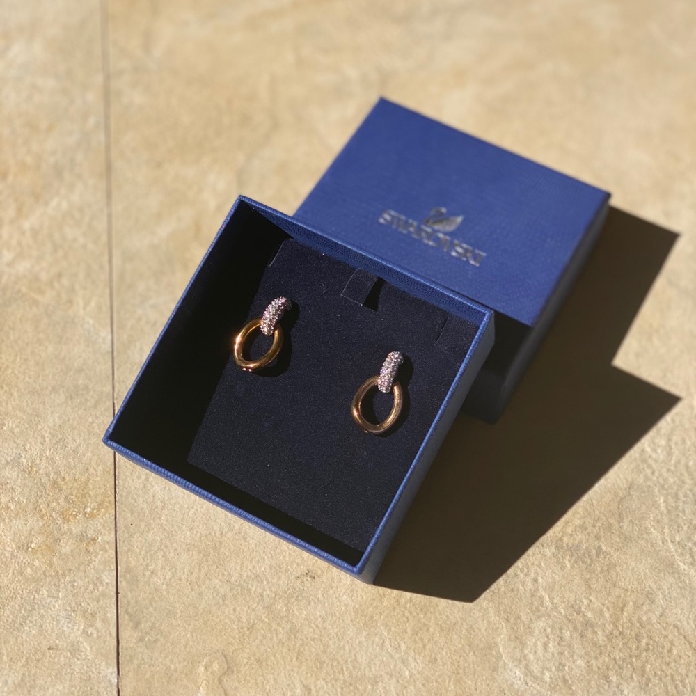 SOLD Swarovski Bound Gold Plated Earrings